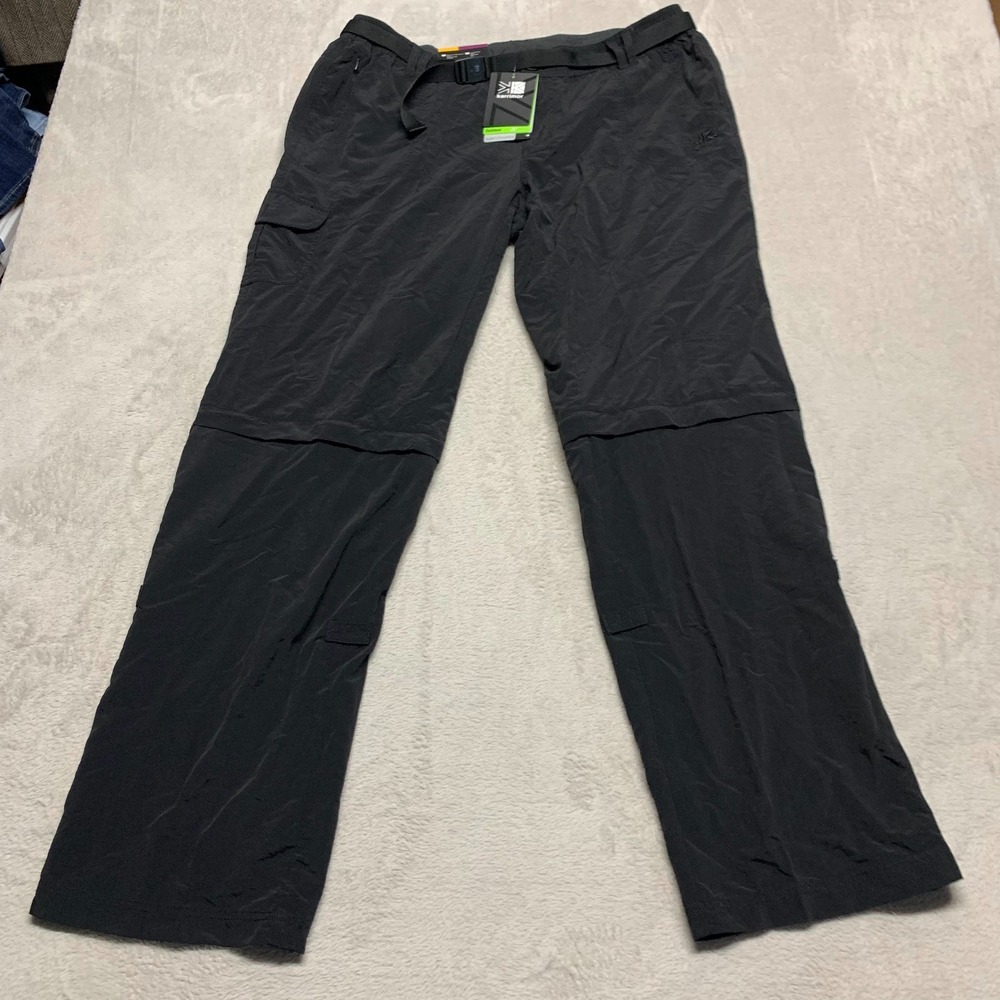 NEW NWT Karrimor Women's Aspen Zip Off Belted Convertible Pants UK14‎ US18 Black